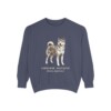 Japanese Akitainu Latin Sweatshirt, Denim, front view
