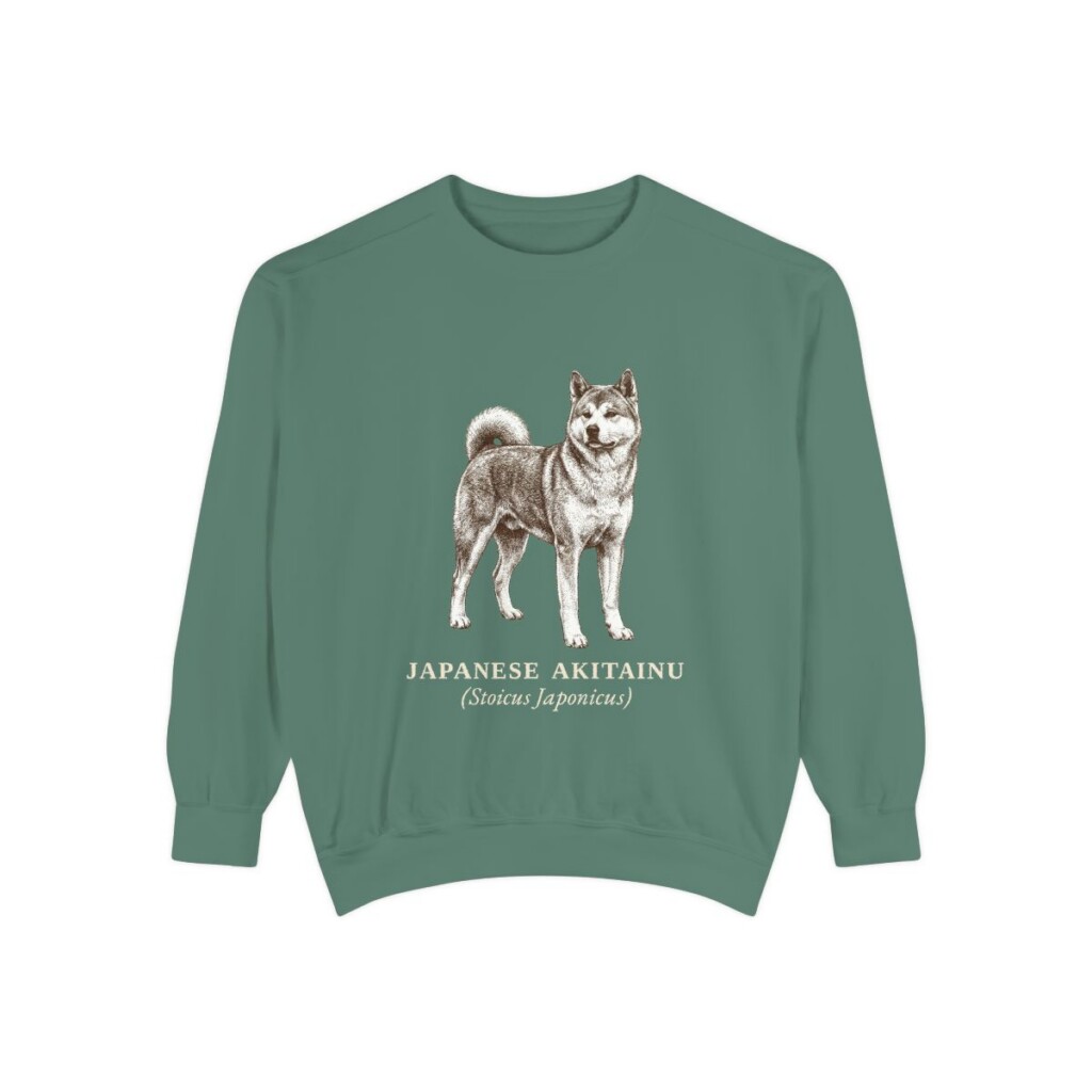 Japanese Akitainu Latin Sweatshirt, Light Green, front view