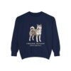 Japanese Akitainu Latin Sweatshirt, True Navy, front view