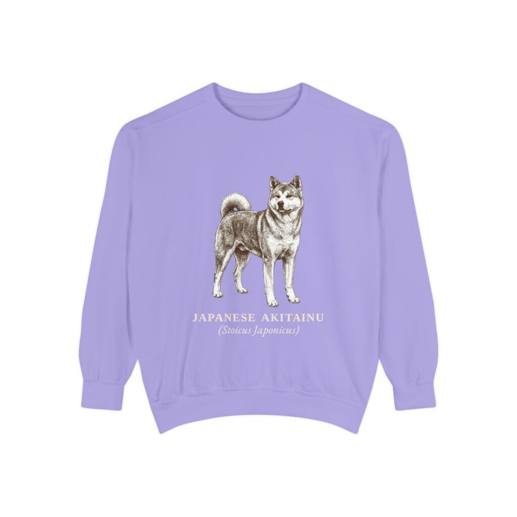 Japanese Akitainu Latin Sweatshirt, Violet, front view
