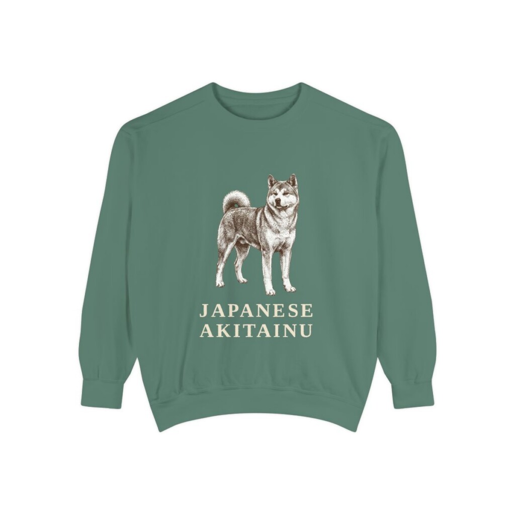Japanese Akitainu Sweatshirt, Light Green, front view