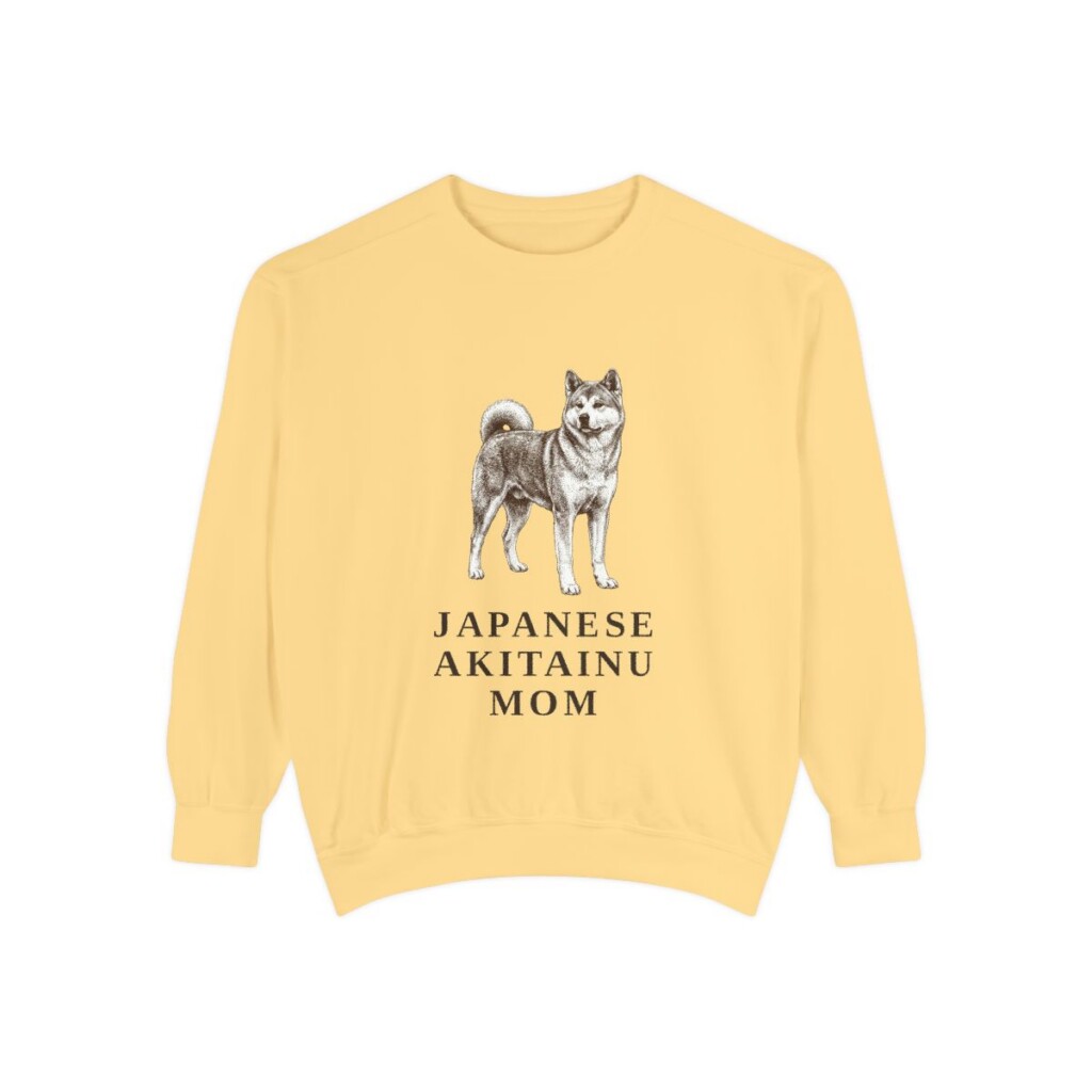 Japanese Akitainu Mom Sweatshirt, Butter, front view
