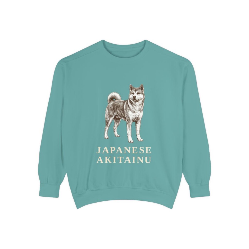 Japanese Akitainu Sweatshirt, Seafoam, front view