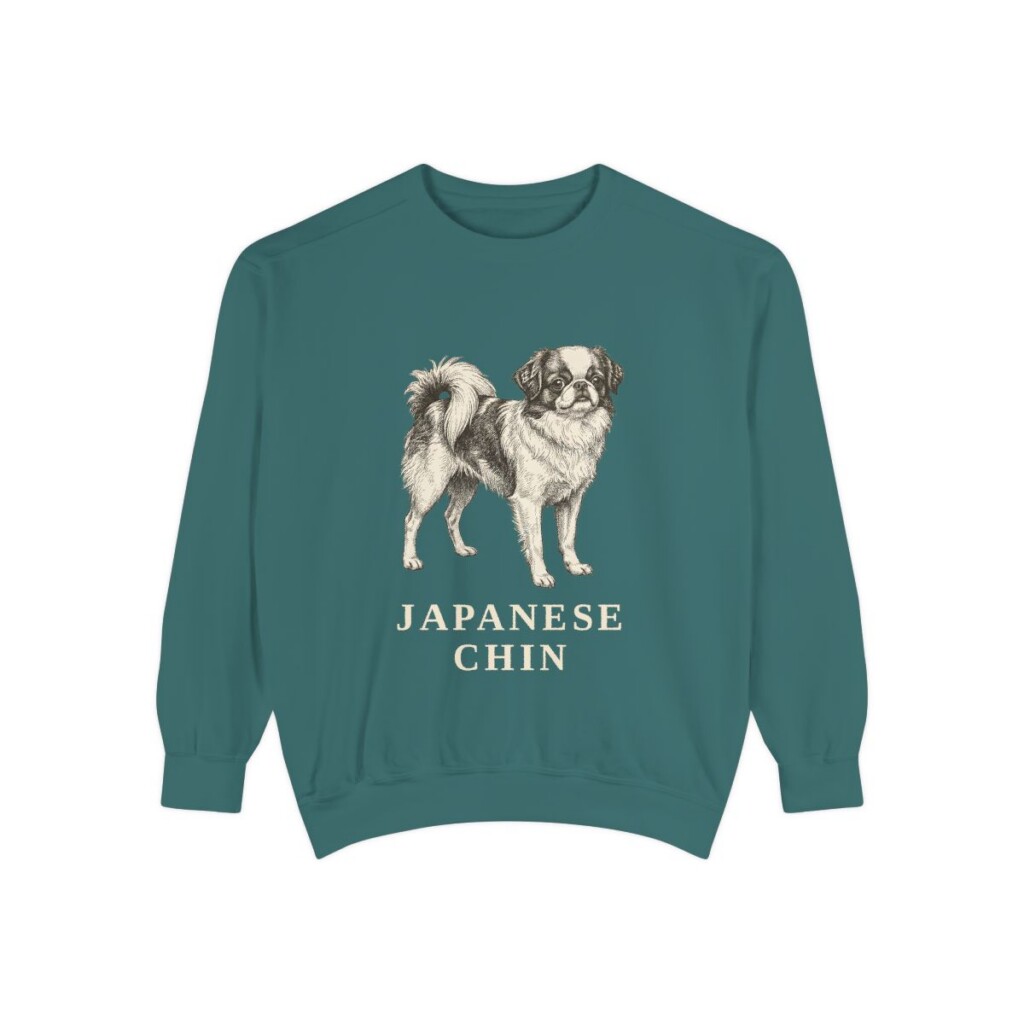 Japanese Chin Sweatshirt, Blue Spruce, front view