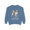 japanese-chin-sweatshirt-dad-blue-jean Japanese Chin Dad Sweatshirt, Blue Jean, front view