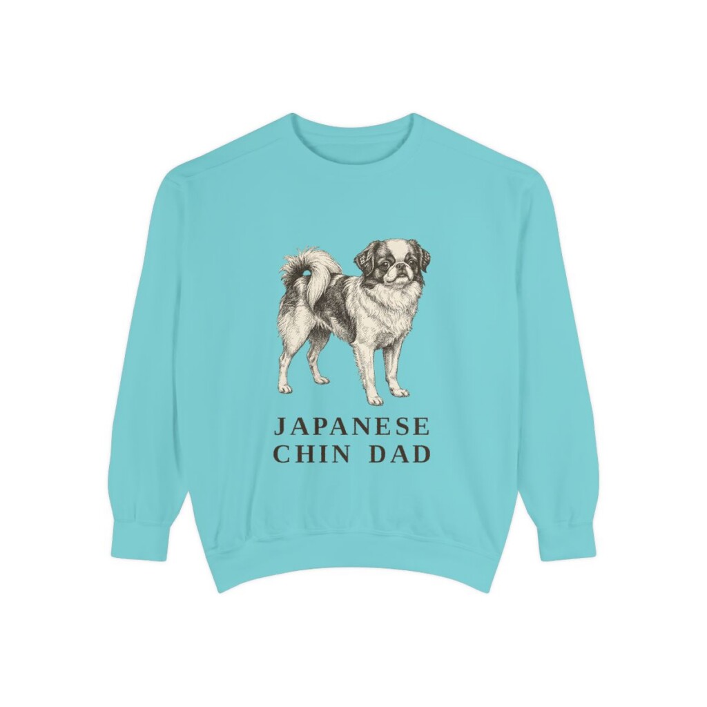 japanese-chin-sweatshirt-dad-chalky-mint Japanese Chin Dad Sweatshirt, Chalky Mint, front view