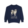 japanese-chin-sweatshirt-dad-true-navy Japanese Chin Dad Sweatshirt, True Navy, front view