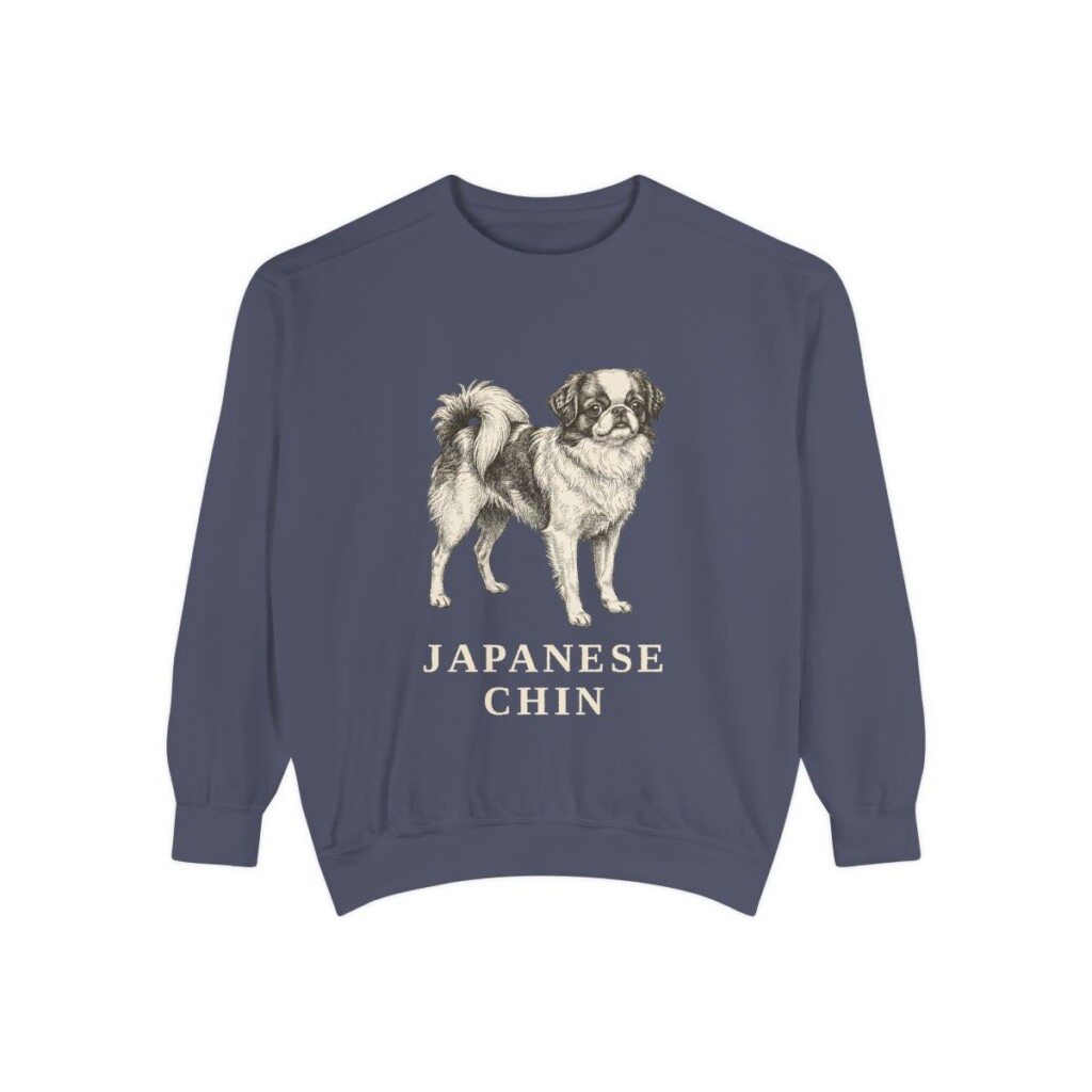 Japanese Chin Sweatshirt, Denim, front view
