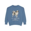 japanese-chin-sweatshirt-humor-blue-jean Japanese Chin Humor Sweatshirt, Blue Jean, front view