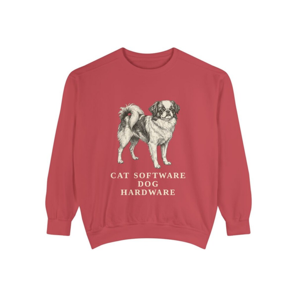 japanese-chin-sweatshirt-humor-crimson Japanese Chin Humor Sweatshirt, Crimson, front view