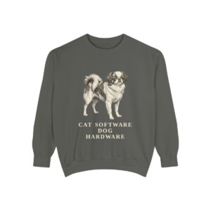Japanese Chin Humor Sweatshirt, Pepper, front view