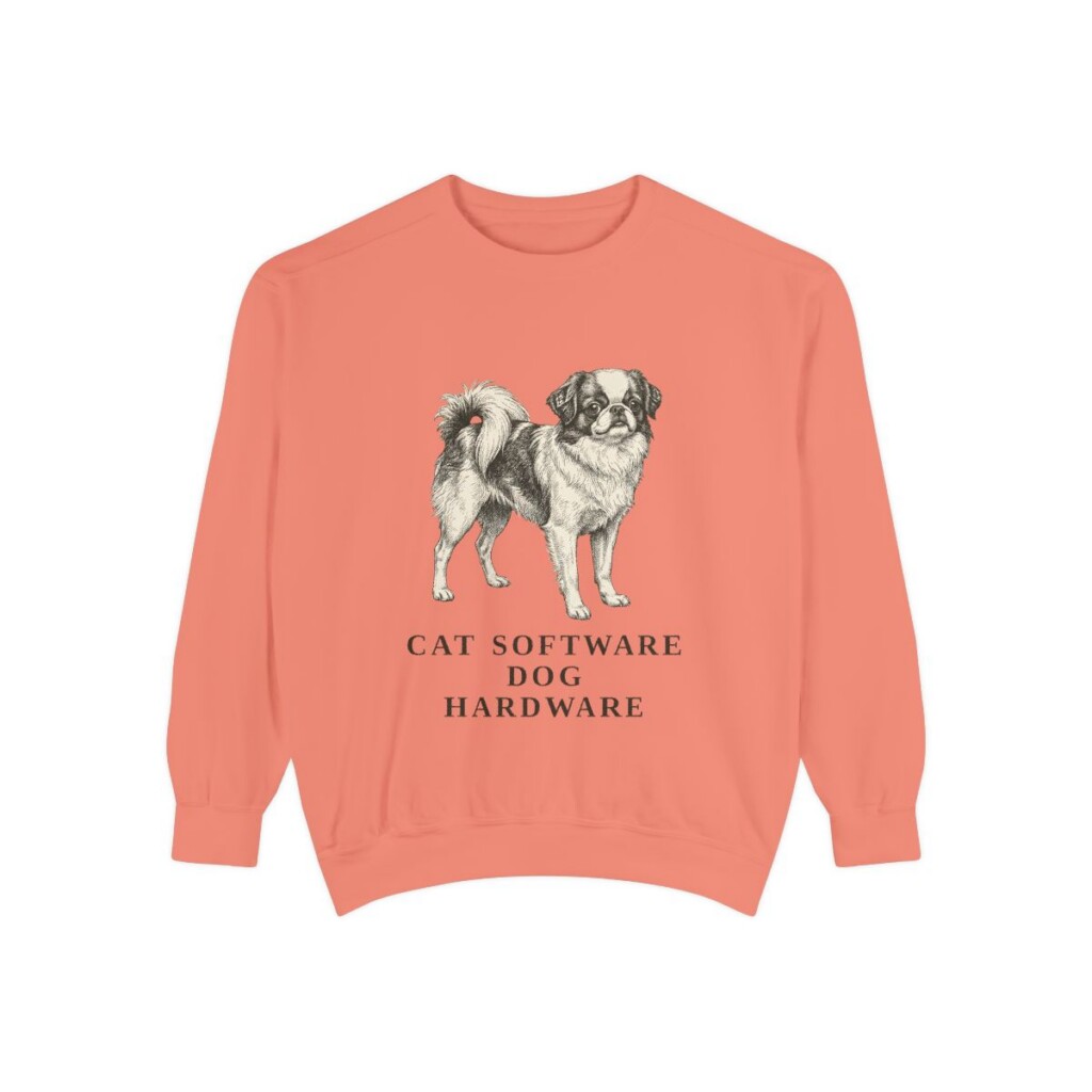 japanese-chin-sweatshirt-humor-terracotta Japanese Chin Humor Sweatshirt, Terracotta, front view
