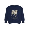 japanese-chin-sweatshirt-humor-true-navy Japanese Chin Humor Sweatshirt, True Navy, front view