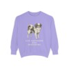 japanese-chin-sweatshirt-humor-violet Japanese Chin Humor Sweatshirt, Violet, front view