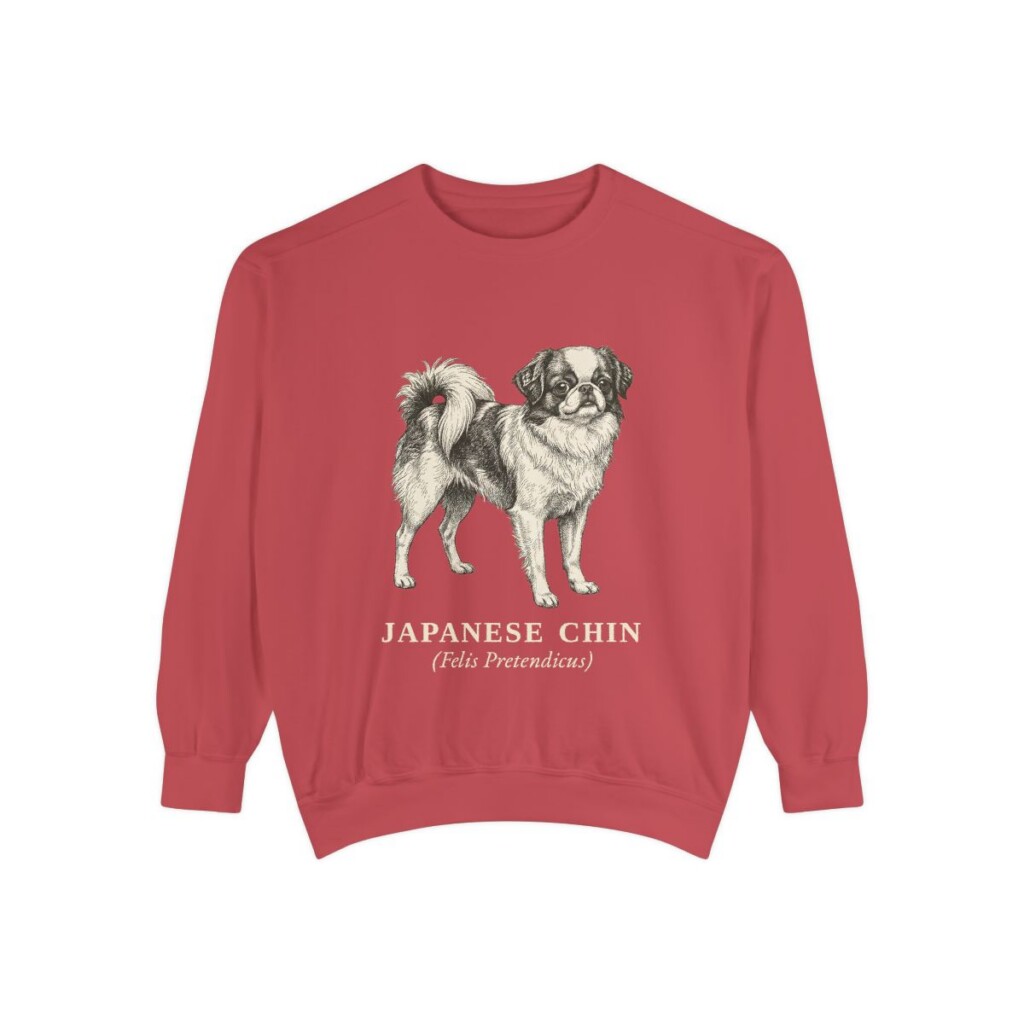 Japanese Chin Latin Sweatshirt, Crimson, front view