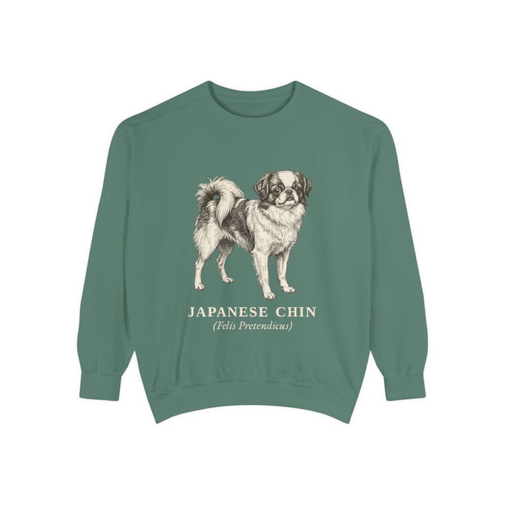 Japanese Chin Latin Sweatshirt, Light Green, front view