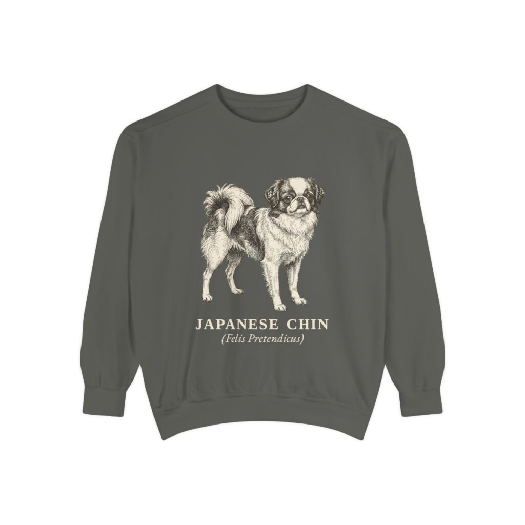 Japanese Chin Latin Sweatshirt, Pepper, front view