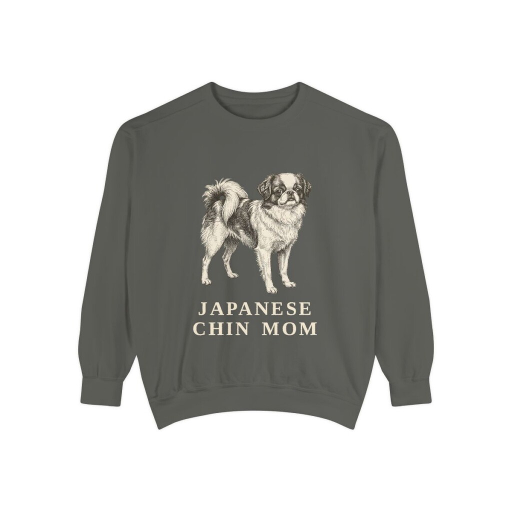 Japanese Chin Mom Sweatshirt, Pepper, front view