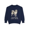 Japanese Chin Mom Sweatshirt, True Navy, front view