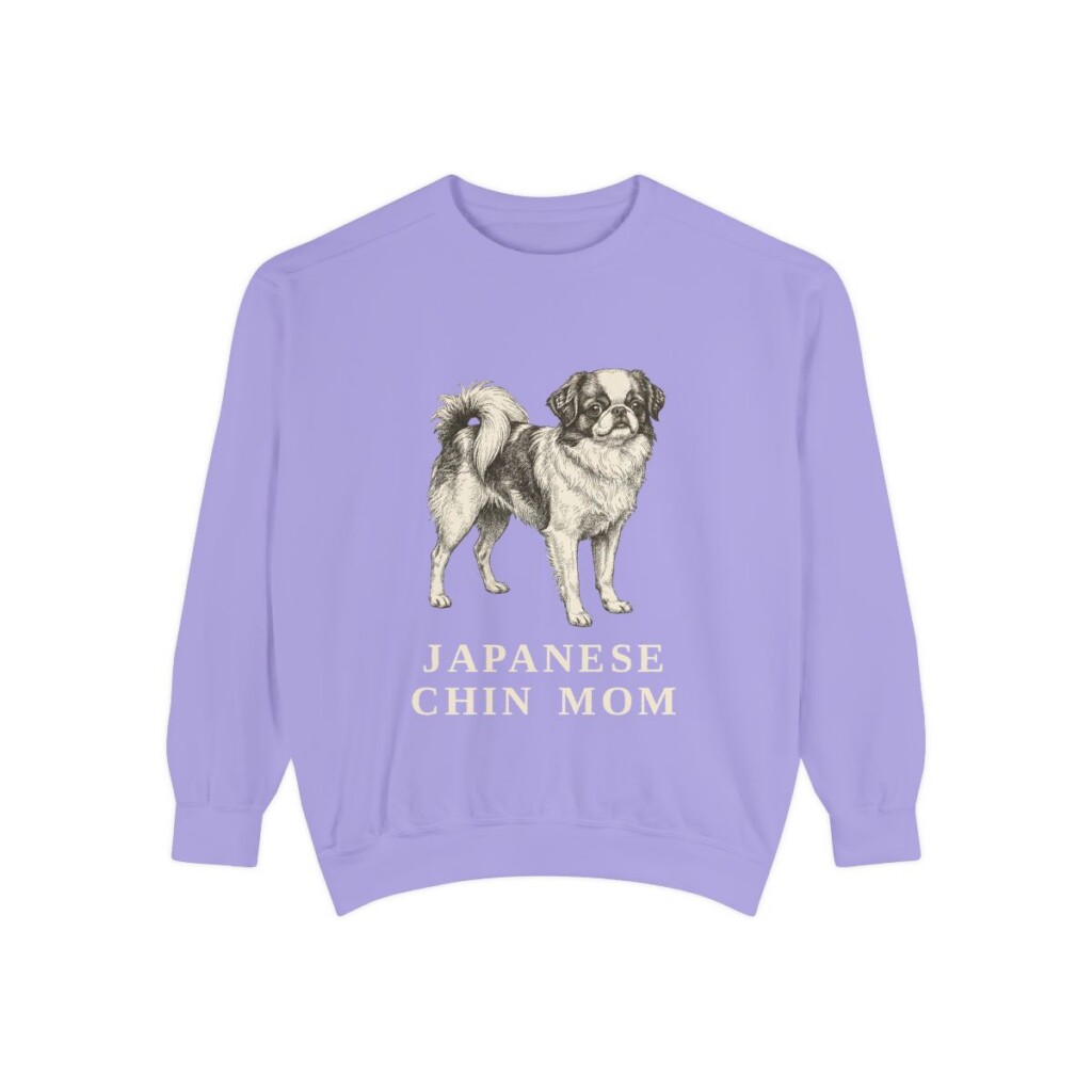 Japanese Chin Mom Sweatshirt, Violet, front view