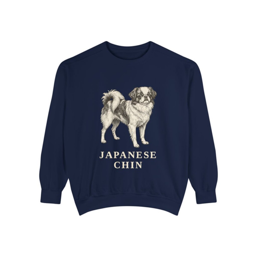 Japanese Chin Sweatshirt, True Navy, front view