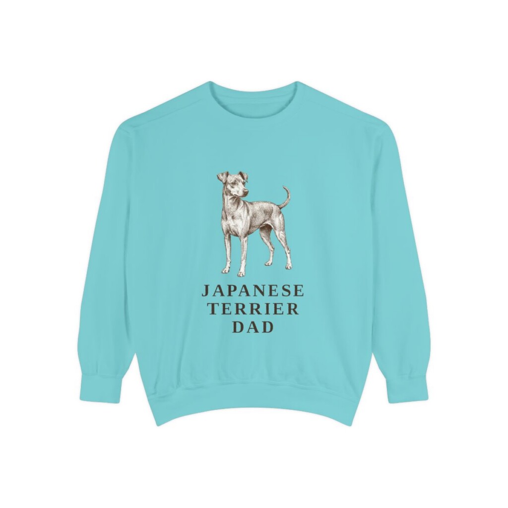 japanese-terrier-sweatshirt-dad-chalky-mint Japanese Terrier Dad Sweatshirt, Chalky Mint, front view