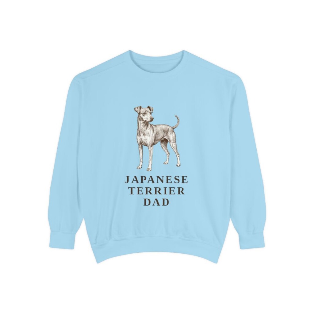 japanese-terrier-sweatshirt-dad-chambray Japanese Terrier Dad Sweatshirt, Chambray, front view
