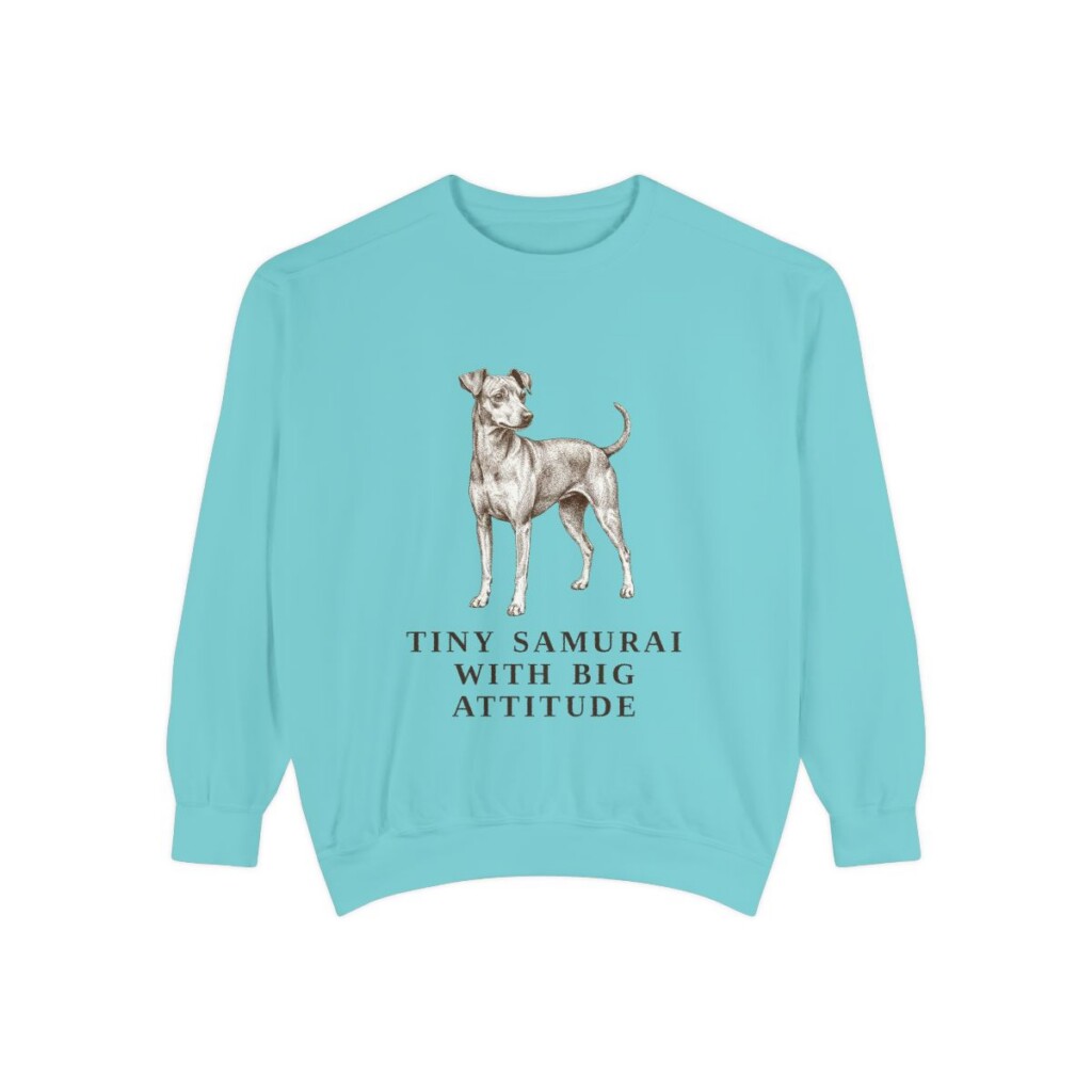 Japanese Terrier Humor Sweatshirt, Chalky Mint, front view