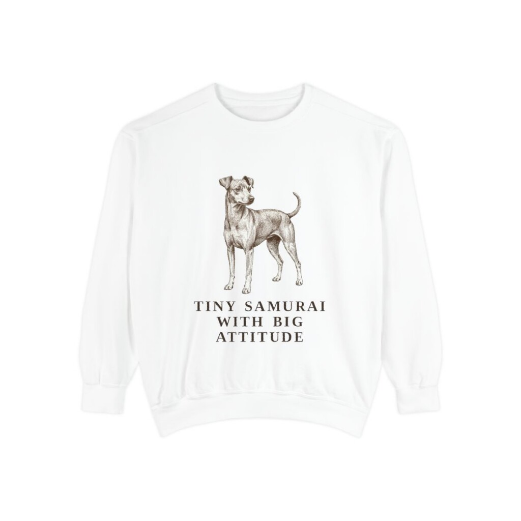 Japanese Terrier Humor Sweatshirt, White, front view