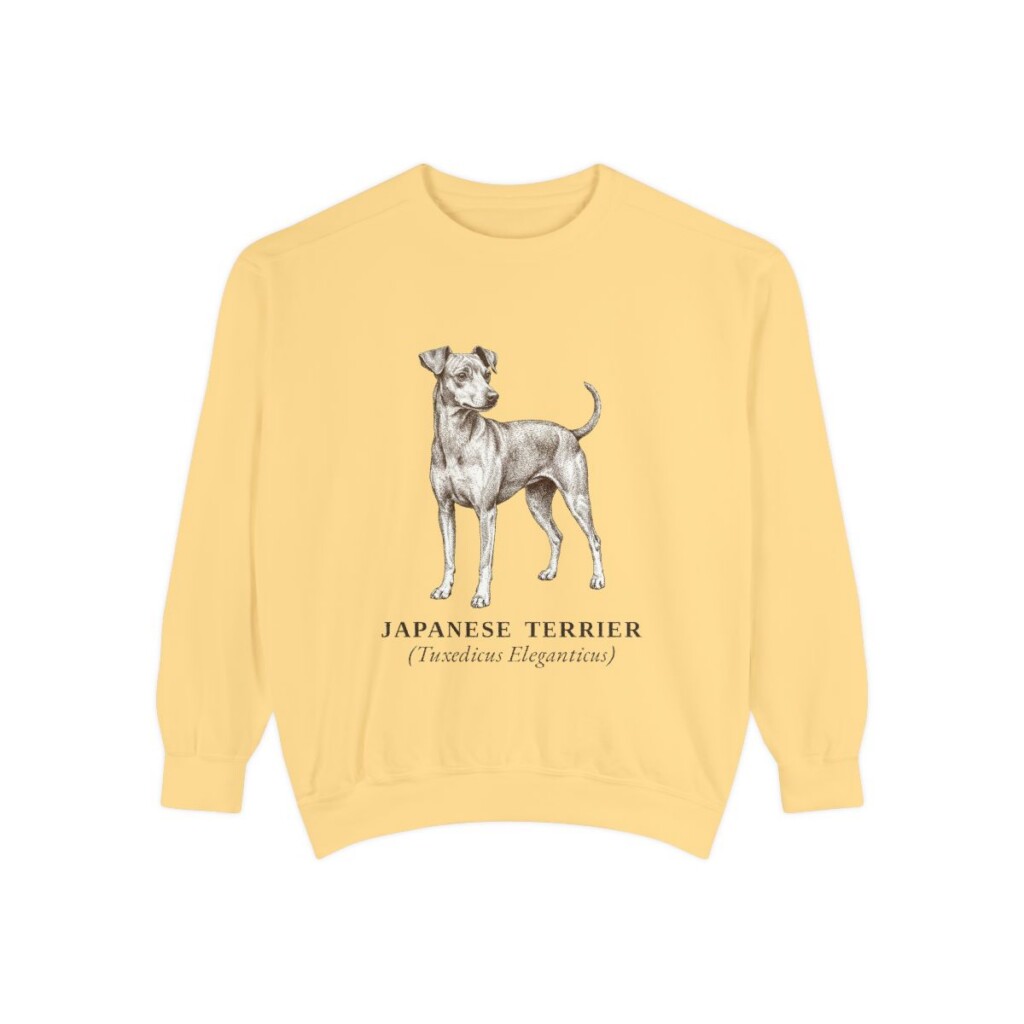 Japanese Terrier Latin Sweatshirt, Butter, front view