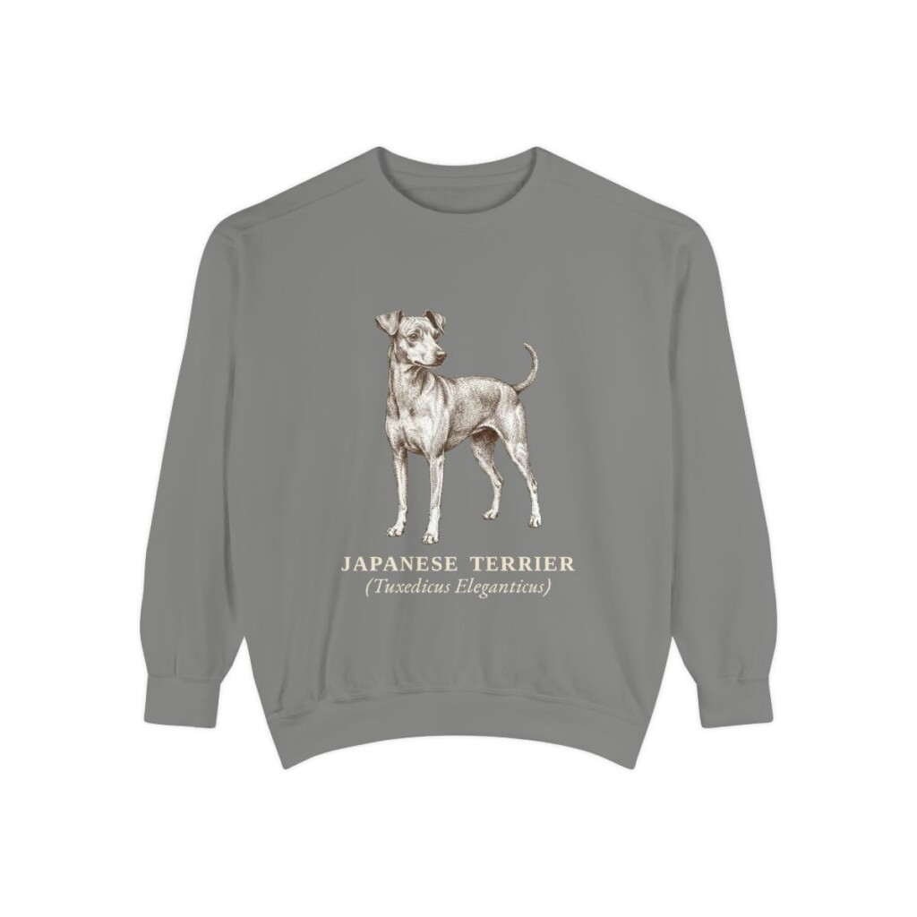 Japanese Terrier Latin Sweatshirt, Grey, front view