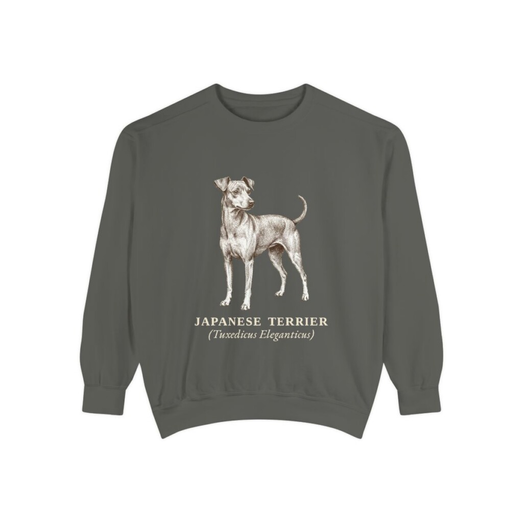 Japanese Terrier Latin Sweatshirt, Pepper, front view