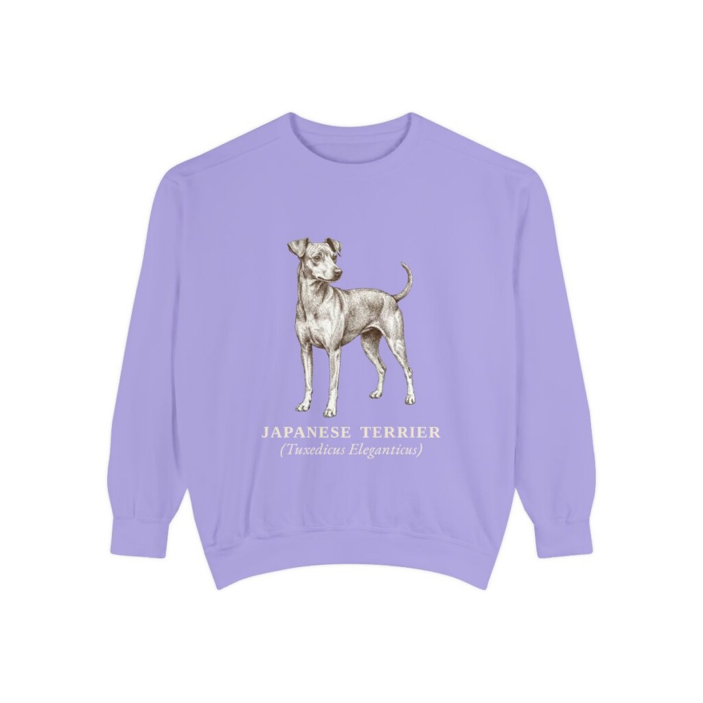 Japanese Terrier Latin Sweatshirt, Violet, front view
