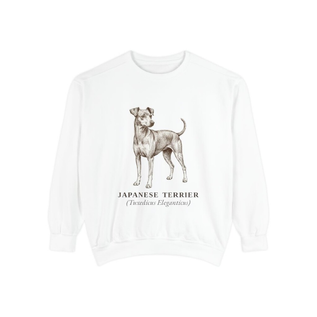 Japanese Terrier Latin Sweatshirt, White, front view
