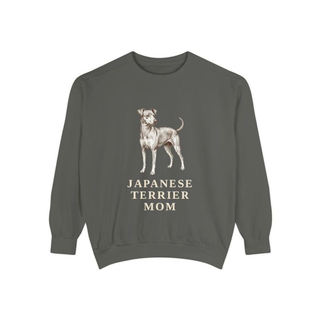 Japanese Terrier Mom Sweatshirt, Pepper, front view