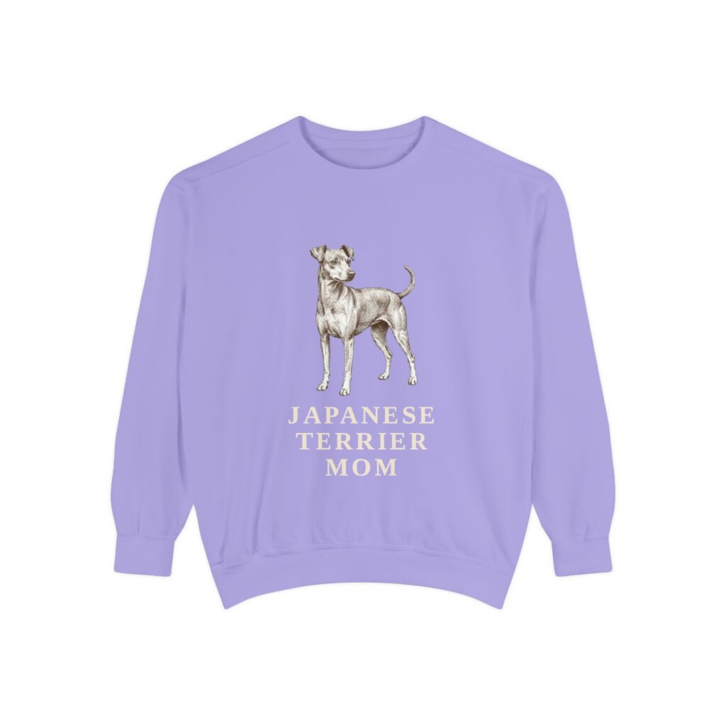Japanese Terrier Mom Sweatshirt, Violet, front view