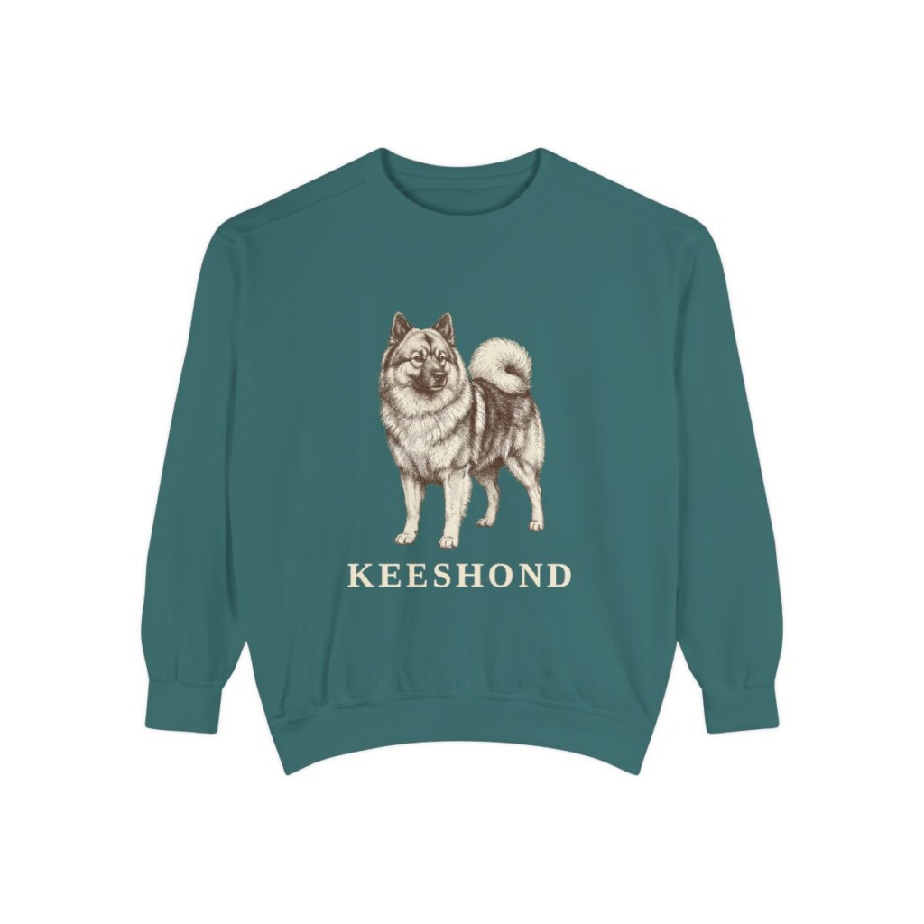 Keeshond Sweatshirt, Blue Spruce, front view