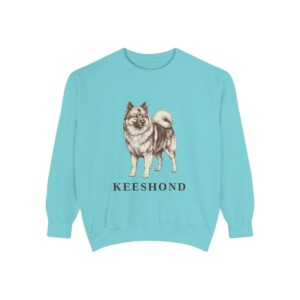 Keeshond Sweatshirt, Chalky Mint, front view