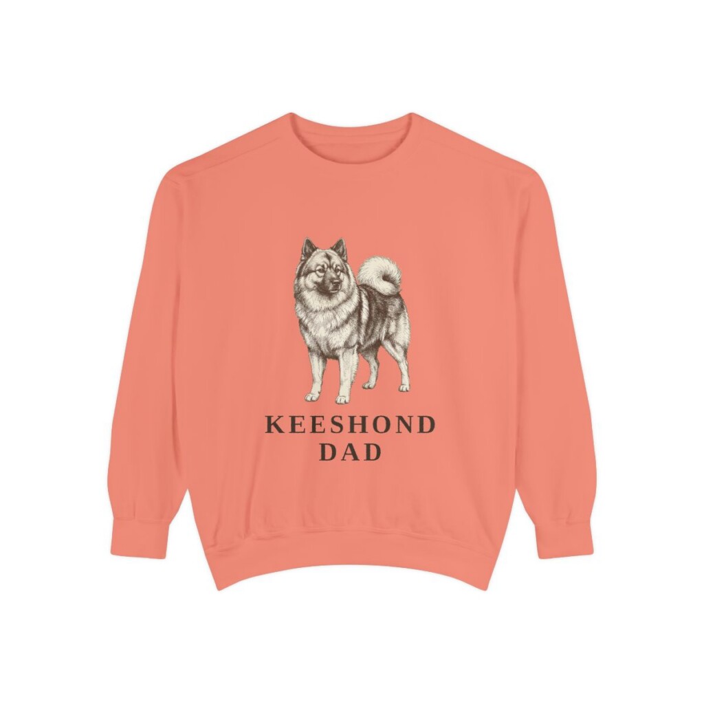 Keeshond Dad Sweatshirt, Terracotta, front view
