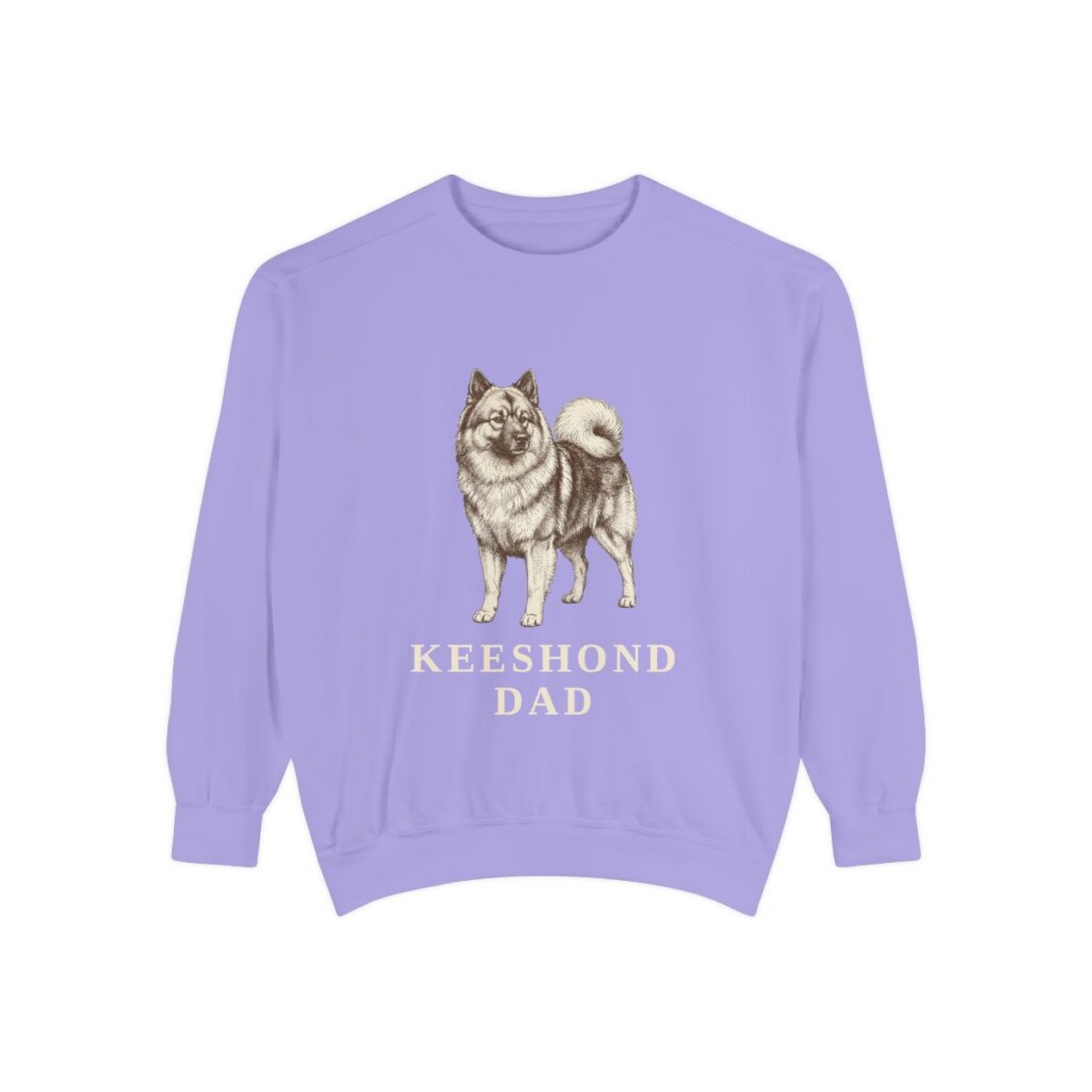 Keeshond Dad Sweatshirt, Violet, front view