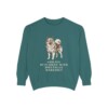 Keeshond Humor Sweatshirt, Blue Spruce, front view