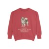 Keeshond Humor Sweatshirt, Crimson, front view