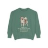 Keeshond Humor Sweatshirt, Light Green, front view