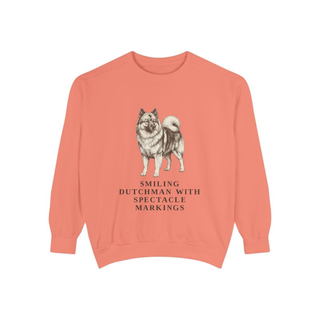 Keeshond Humor Sweatshirt, Terracotta, front view