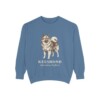 Keeshond Latin Sweatshirt, Blue Jean, front view