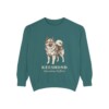 Keeshond Latin Sweatshirt, Blue Spruce, front view