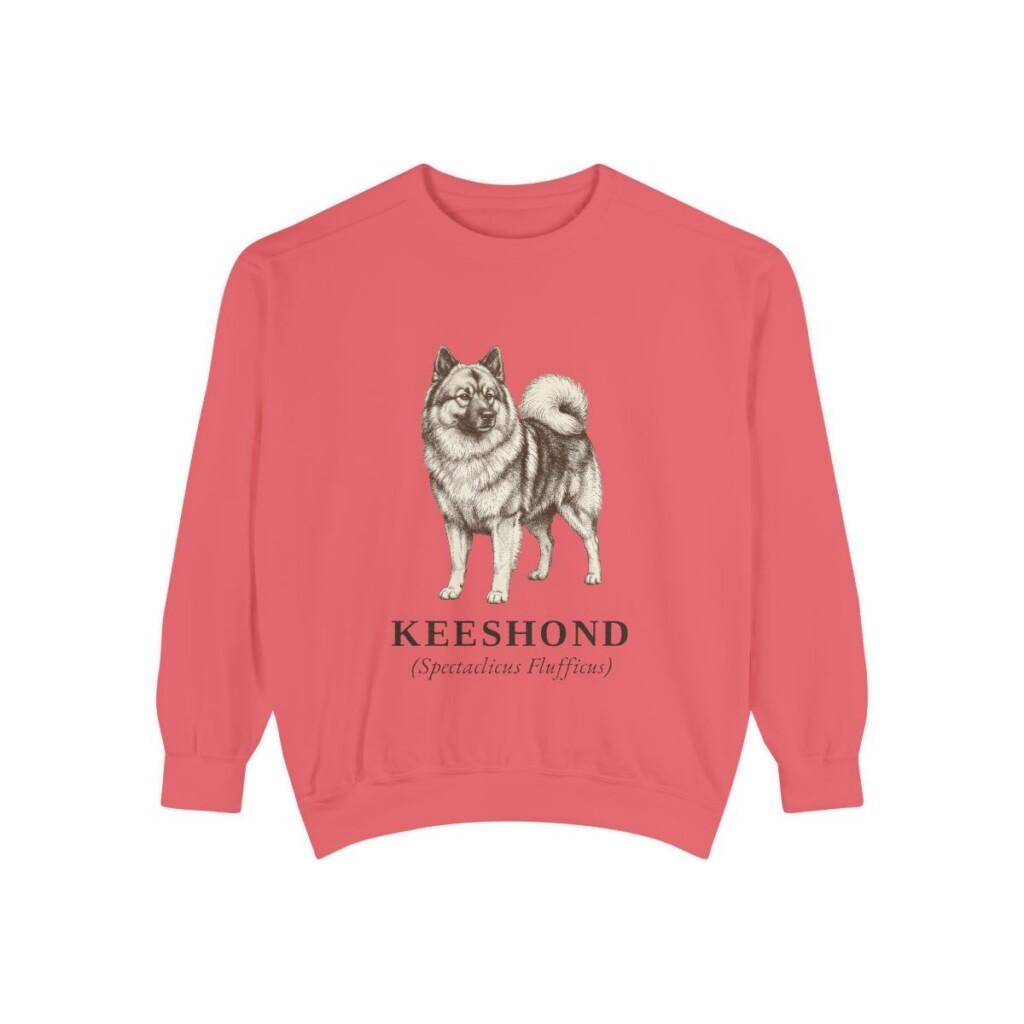 Keeshond Latin Sweatshirt, Watermelon, front view