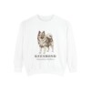 Keeshond Latin Sweatshirt, White, front view