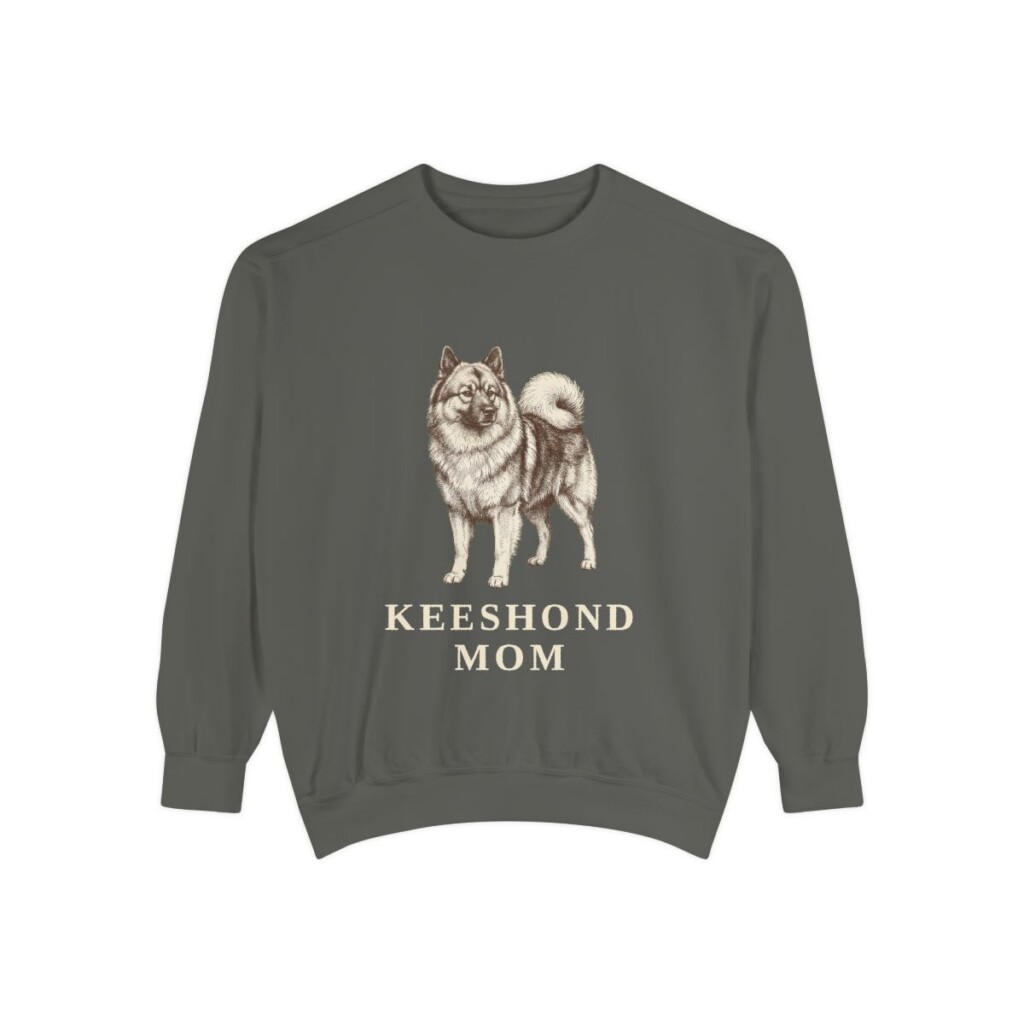 Keeshond Mom Sweatshirt, Pepper, front view