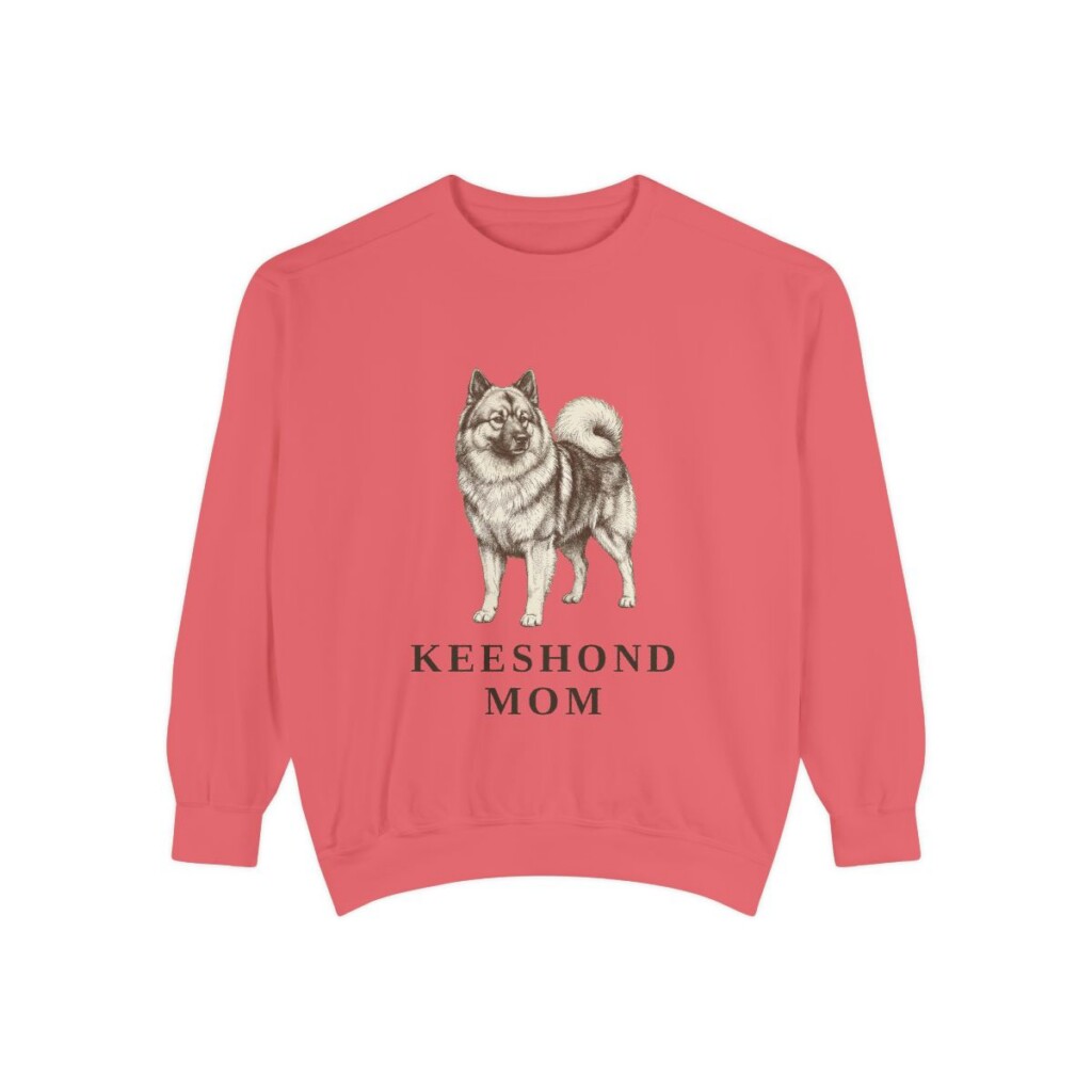 Keeshond Mom Sweatshirt, Watermelon, front view
